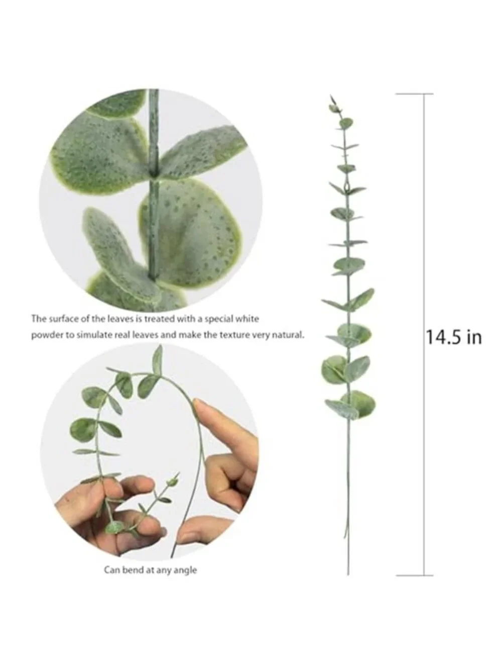 Artificial Eucalyptus Stems Faux Greenery Floral Bouquet Vase Decor 20 Pack